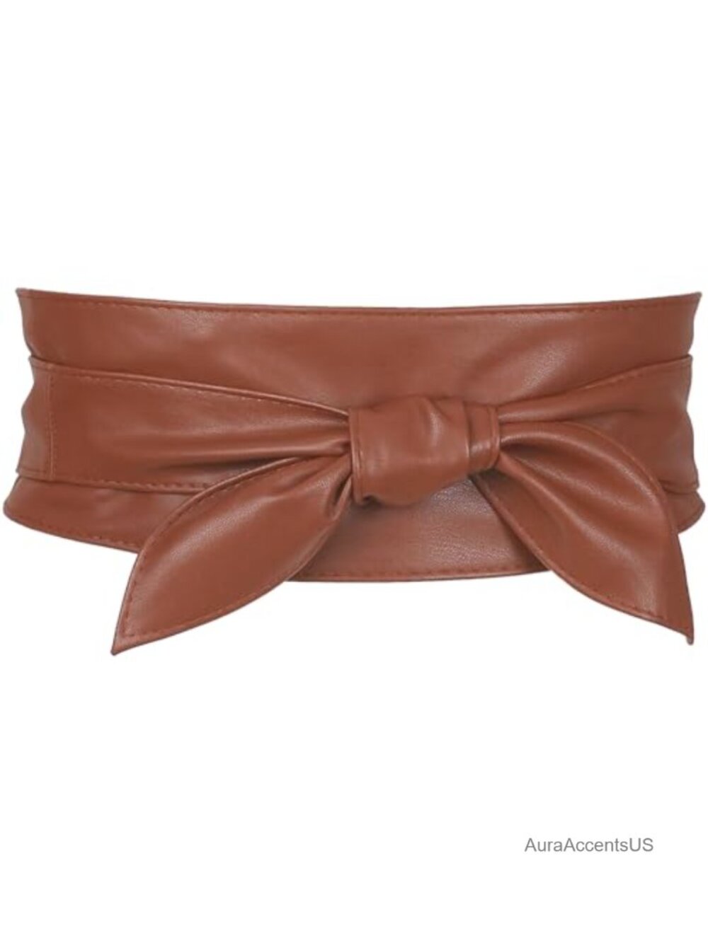 Faux Leather Self Tie Obi Wrap Wide Sash Waistband for Dress